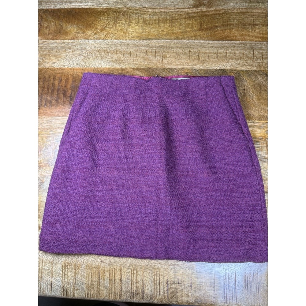 Babaton Aritzia Tweed Mini Skirt Plum Purple Boucle Lined Women's Size 6